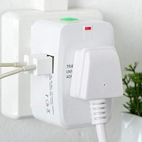 Viral Craze Collectives Worldwide Travel Adapter – Universal Plug with Built-in Dual USB Charger Ports (Pack of 1, White)