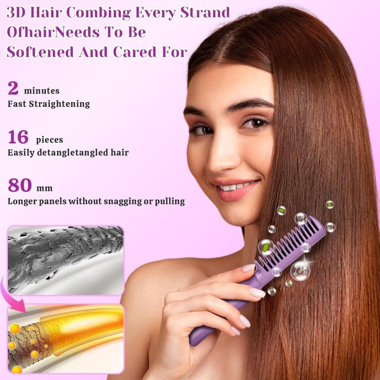 Viral Craze Collectives Meneflix Portable Mini Hair Straightener – Cordless Rechargeable Adjustable Hot Comb (Pack of 1, Assorted Color)