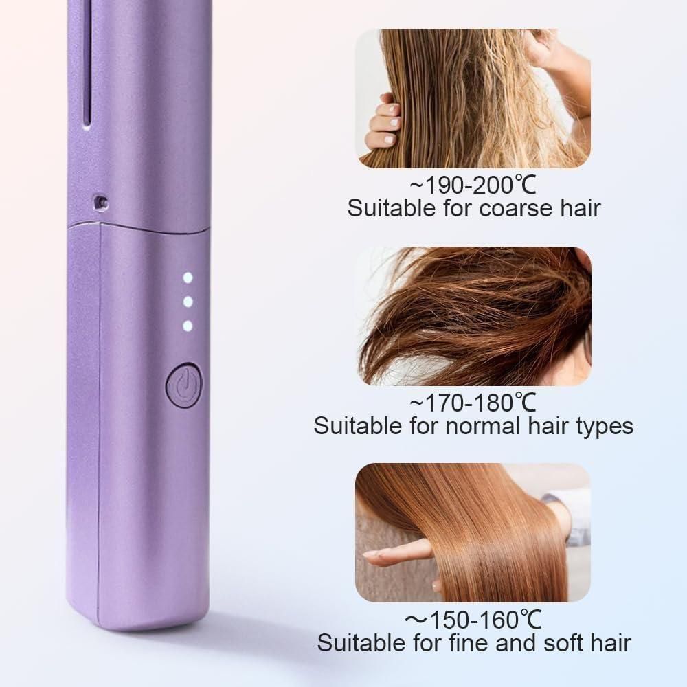 Viral Craze Collectives Meneflix Portable Mini Hair Straightener – Cordless Rechargeable Adjustable Hot Comb (Pack of 1, Assorted Color)