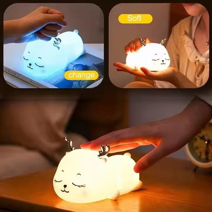 Viral Craze Collectives Nursery Night Lights – Battery-Powered Touch Lamp with Silicone Shade (Pack of 1, Random Color)