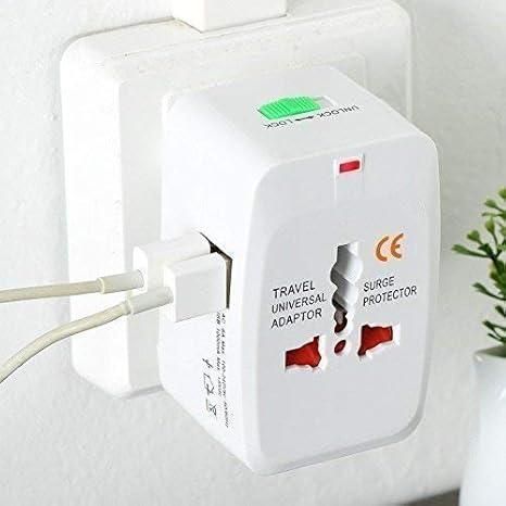 Viral Craze Collectives Worldwide Travel Adapter – Universal Plug with Built-in Dual USB Charger Ports (Pack of 1, White)